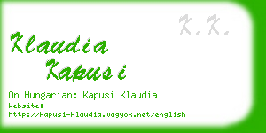 klaudia kapusi business card